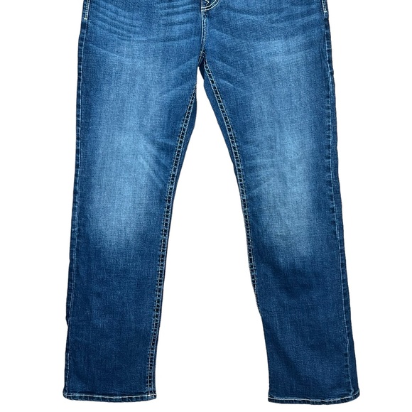 TK AXEL Men’s Slim Boot Medium Wash Jeans W/Embroidered & Flap Pockets 36 X 34 - Picture 7 of 14